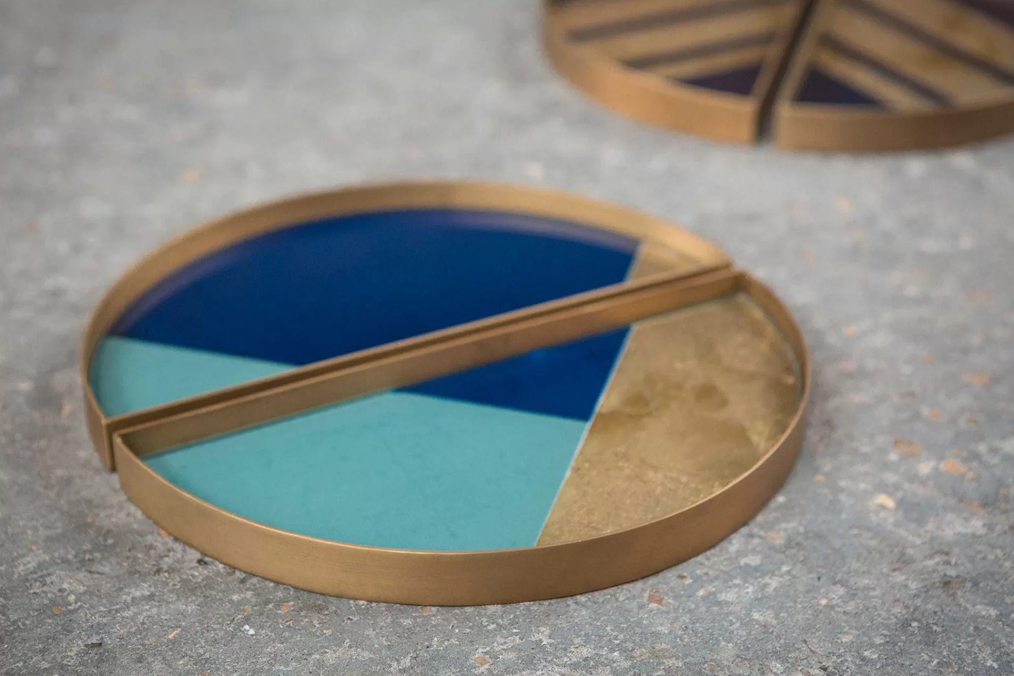Be Home Trays<Set Of 2 Half-moons Geometric Valet Glass Tray