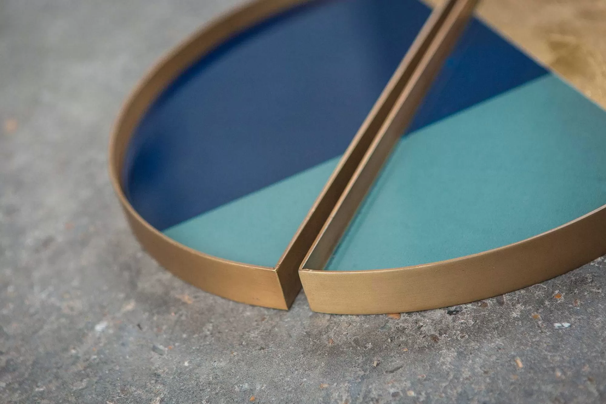 Be Home Trays<Set Of 2 Half-moons Geometric Valet Glass Tray