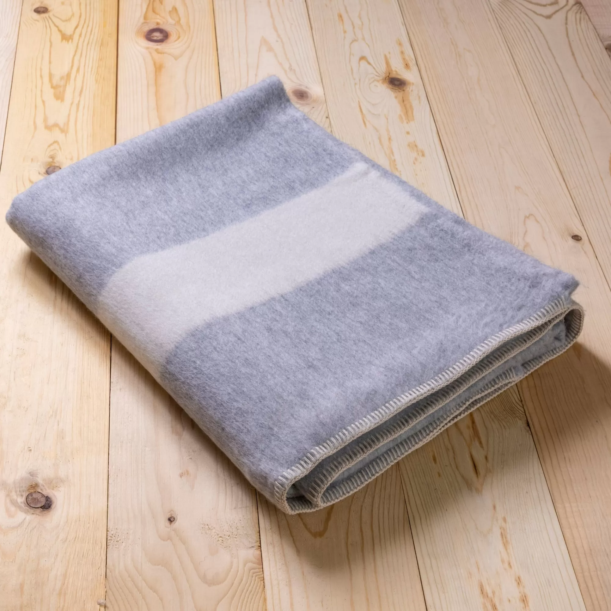 Online Be Home Siempre Blanket, Light Heather with Ivory Stripe