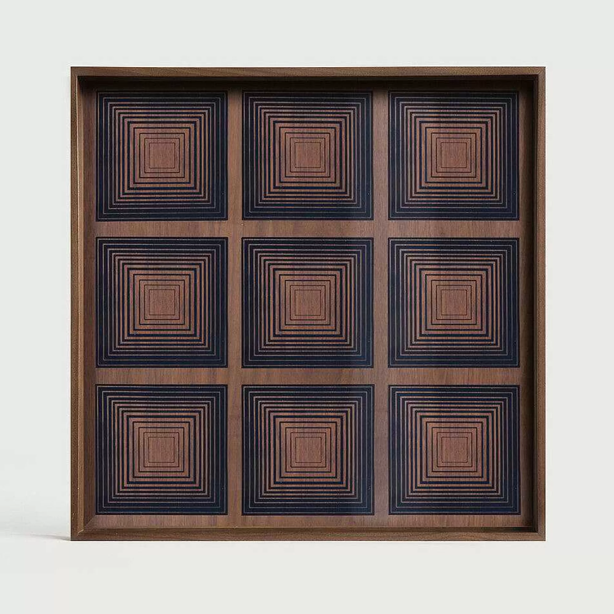 Be Home Trays<Square Ink Squares Glass Tray, Large