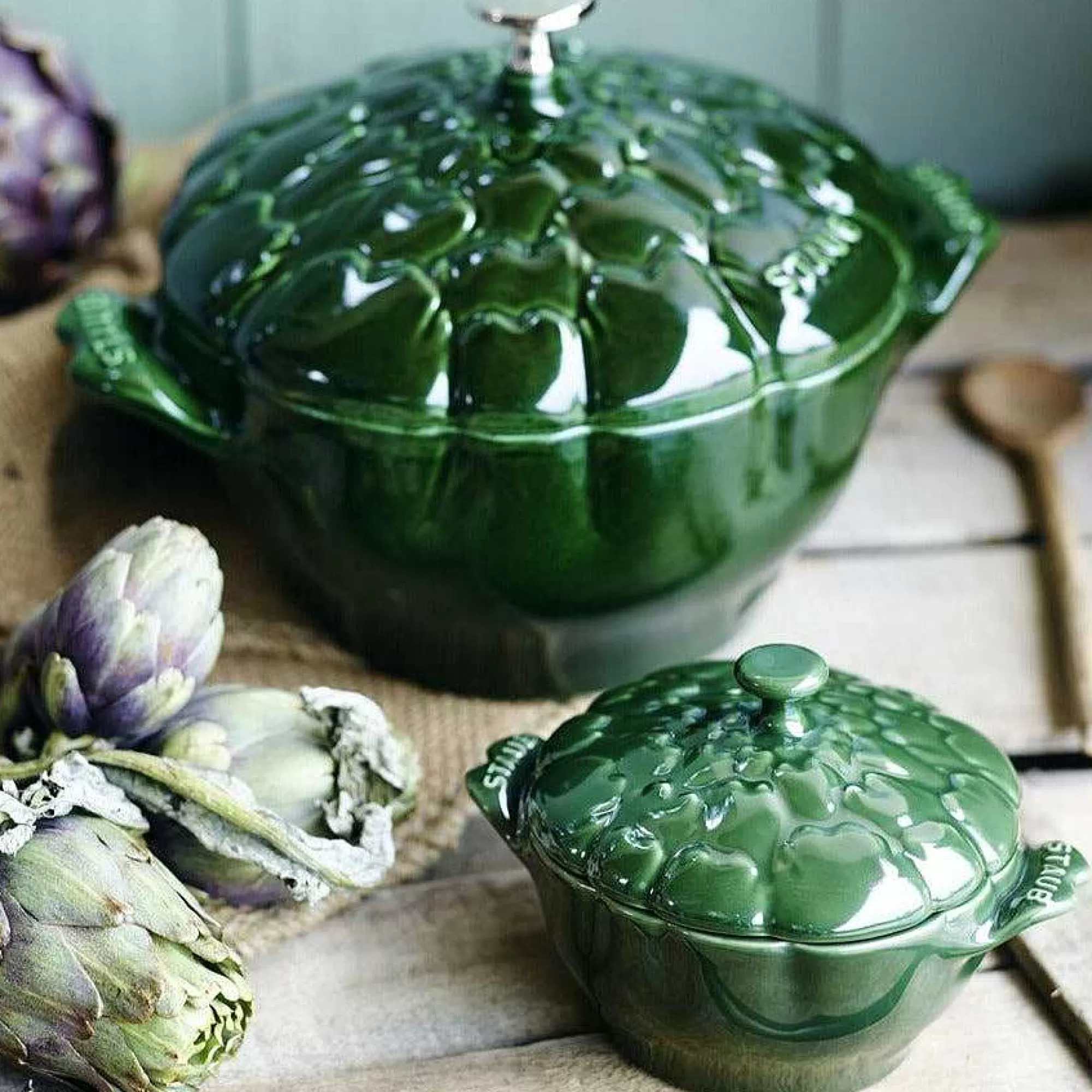 Be Home Cookware<Staub Artichoke Cocotte, 3.2 qt, Basil