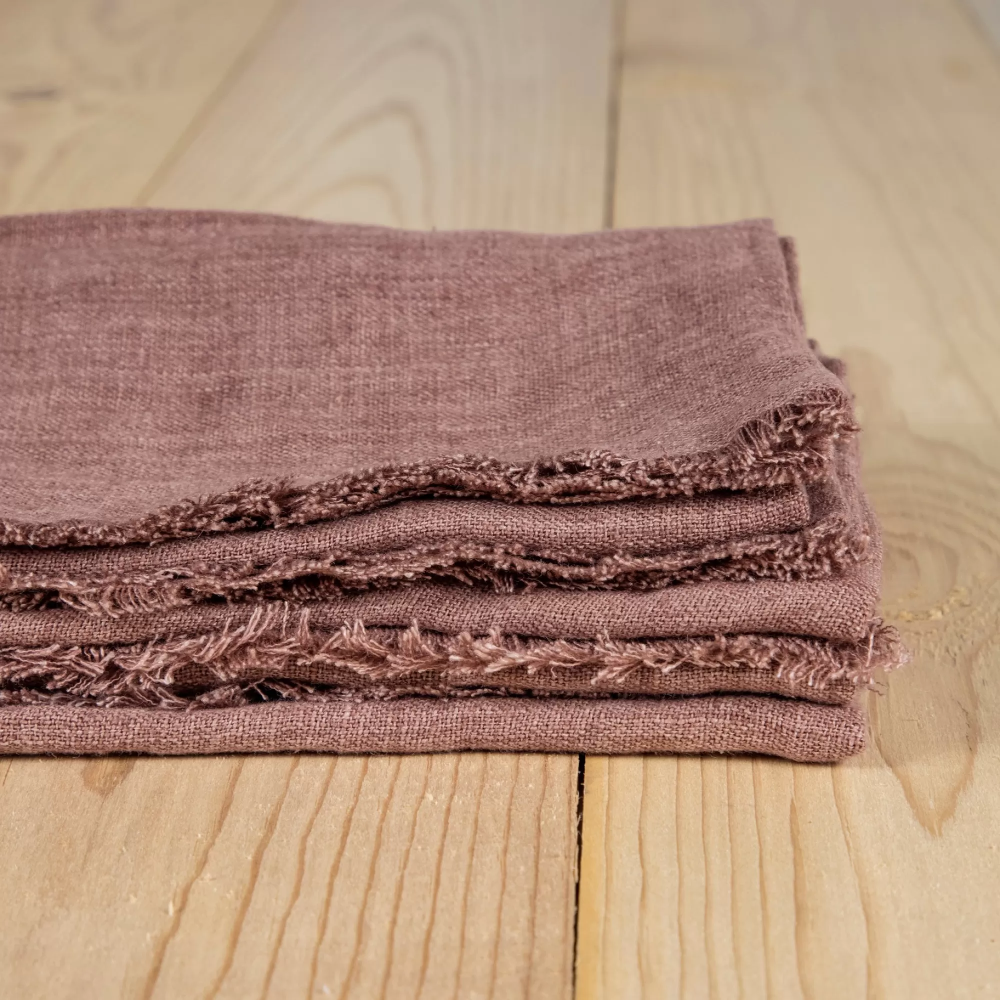 Discount Be Home Stone Washed Linen Dinner Napkins, Rose, Set of 4