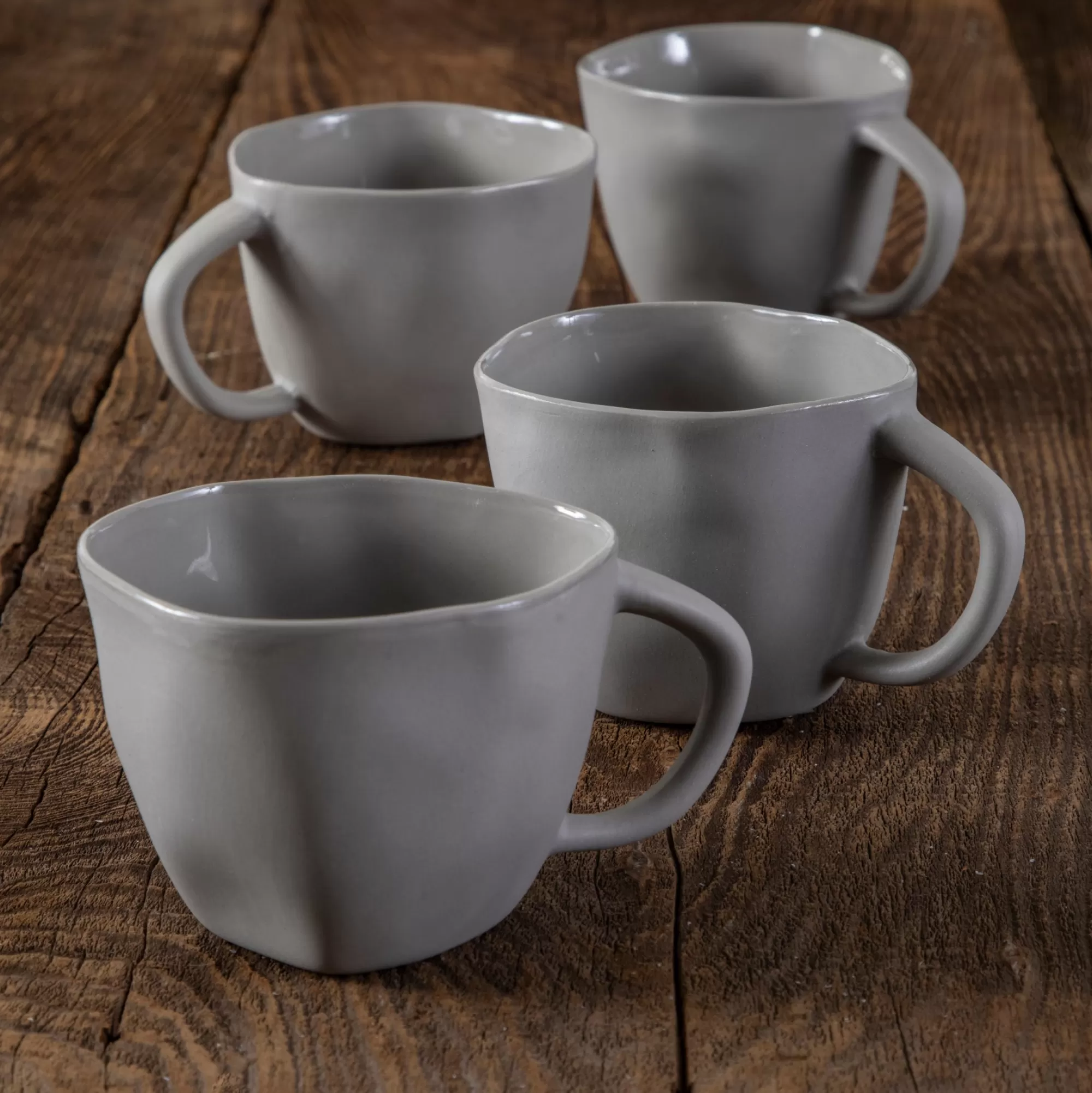 Clearance Be Home Tam Stoneware Cappuccino Cup, Sterling, Set of 4
