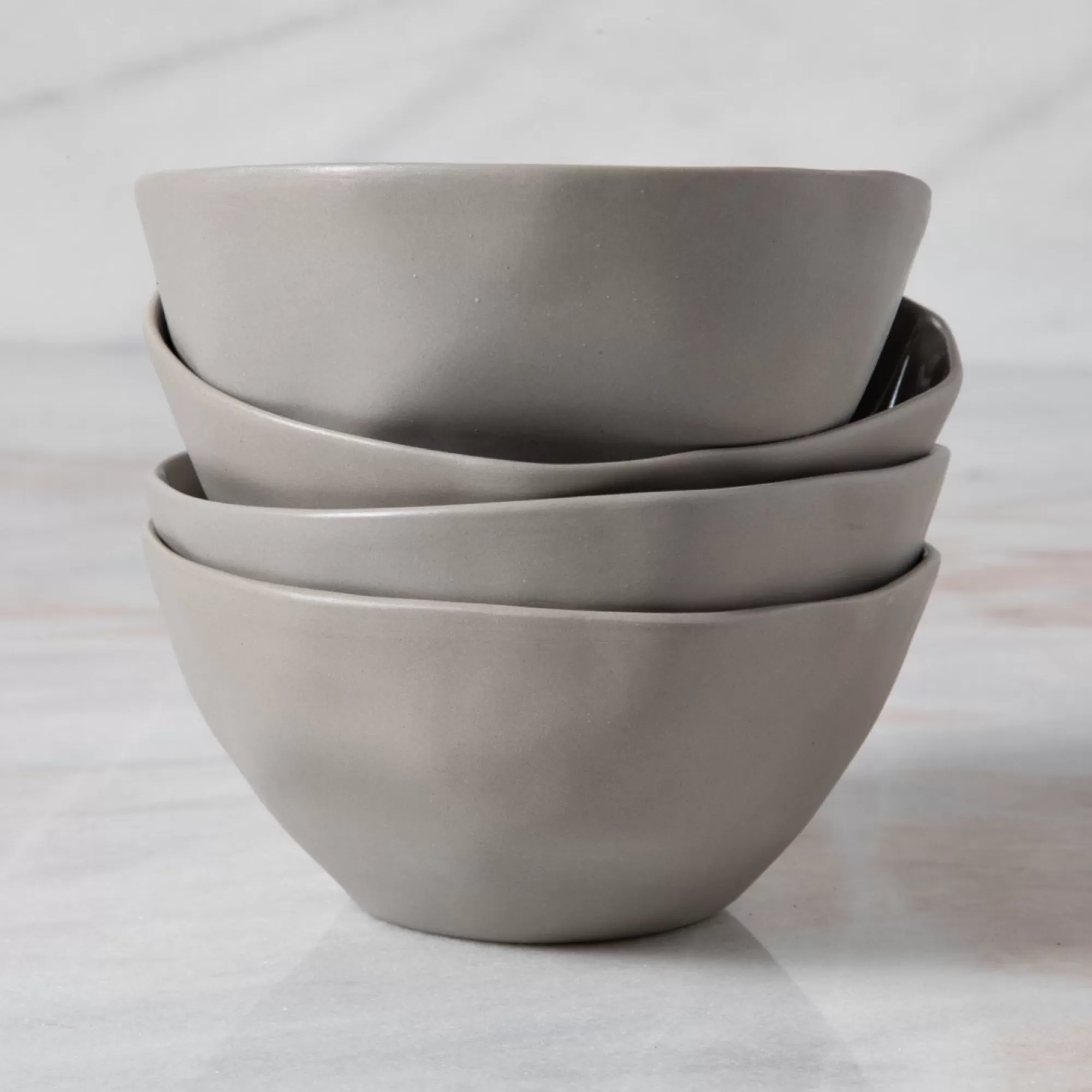 Store Be Home Tam Stoneware Dessert Bowl, Sterling, Set of 4