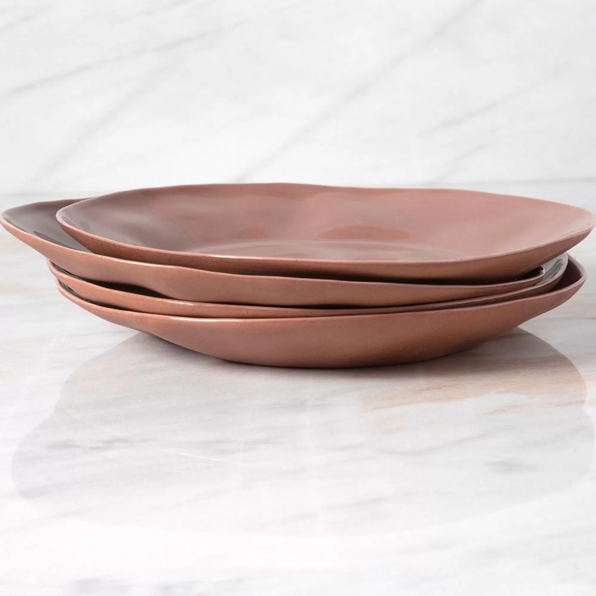 Shop Be Home Tam Stoneware Dinner Plate, Terracotta Rose, Set of 4