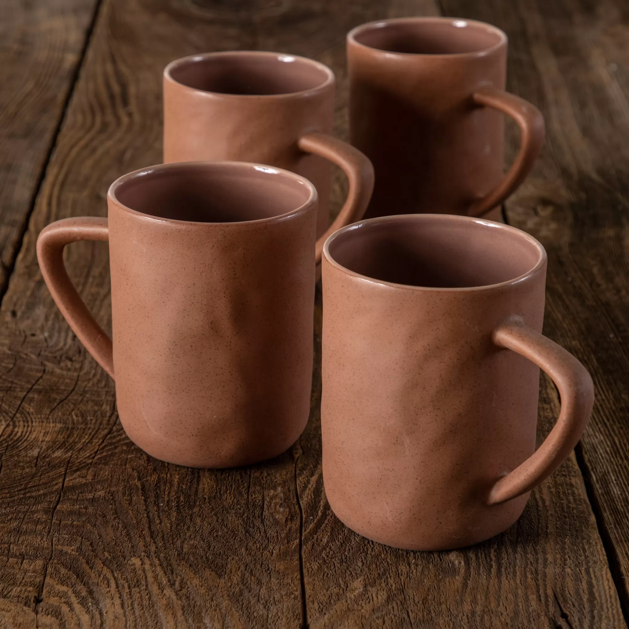 Shop Be Home Tam Stoneware Mug, Terracotta Rose, Set of 4