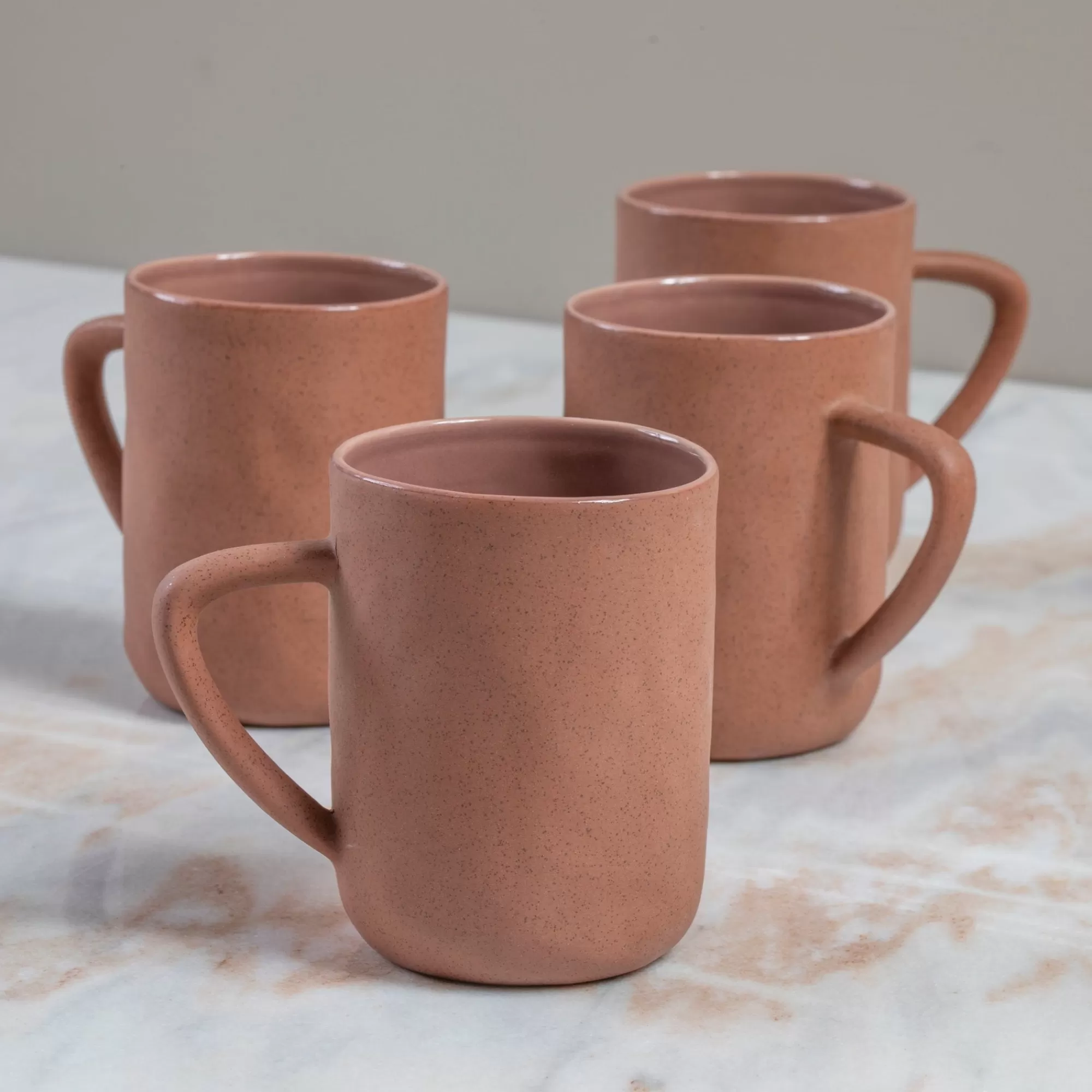 Shop Be Home Tam Stoneware Mug, Terracotta Rose, Set of 4