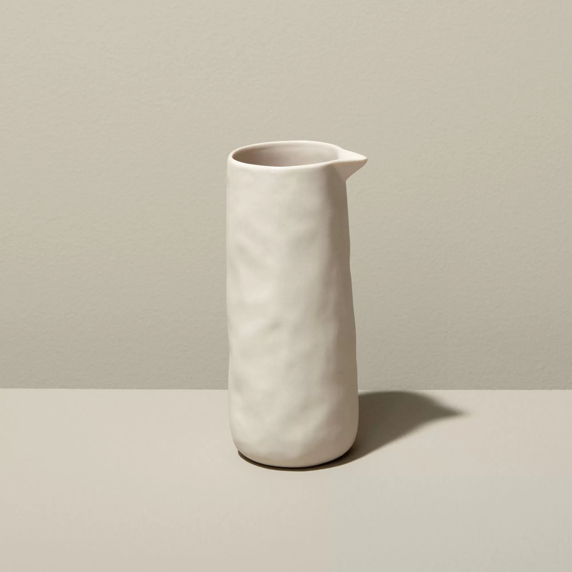 New Be Home Tam Stoneware Pouring Carafe, Pearl