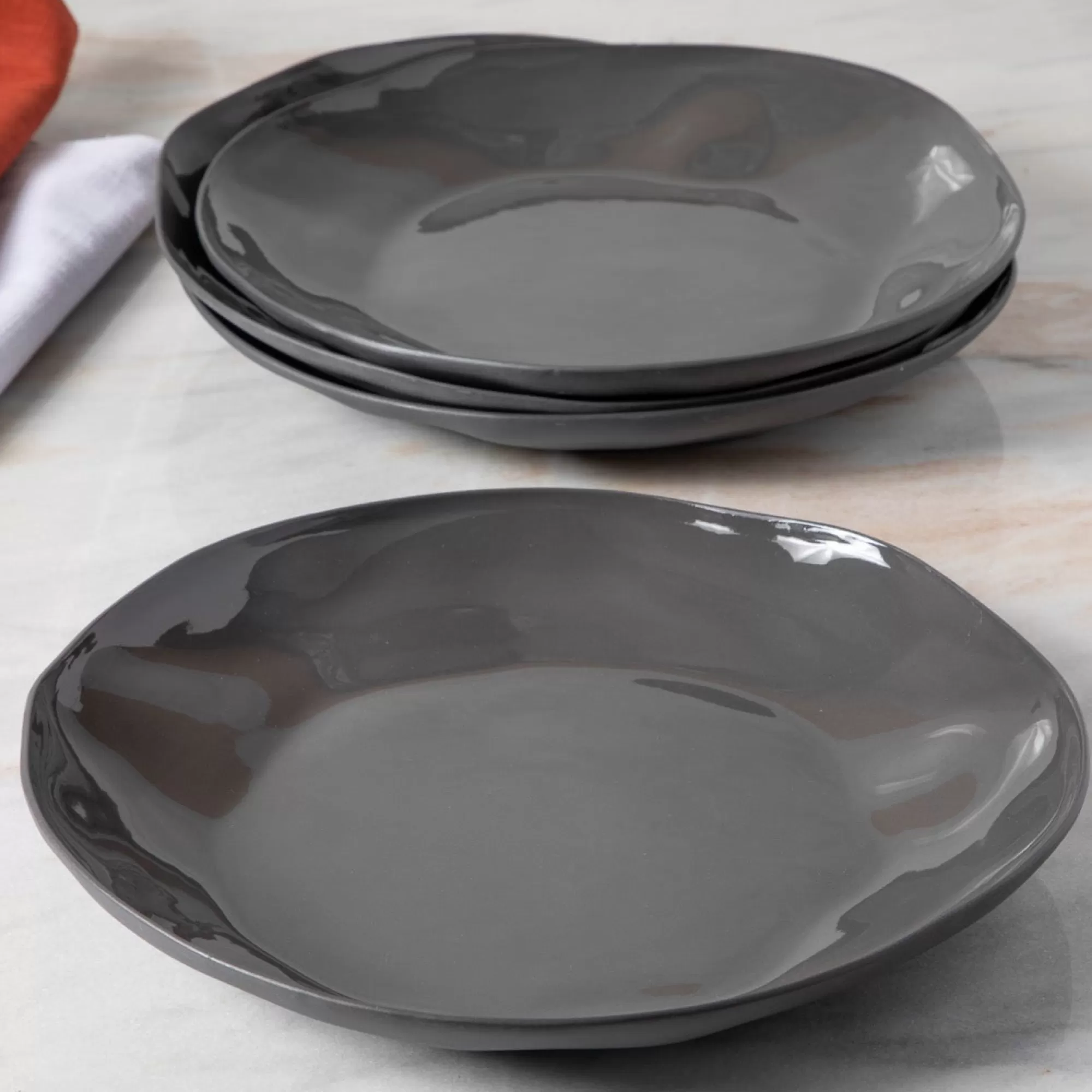Store Be Home Tam Stoneware Side Plate, Slate, Set of 4