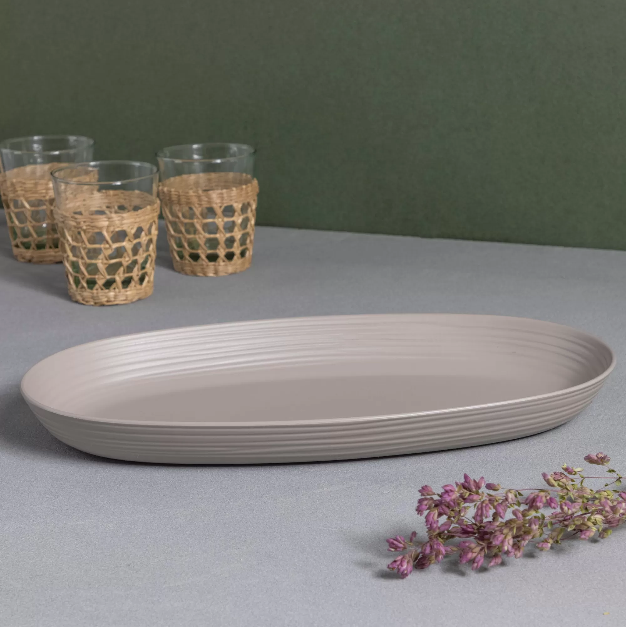 Clearance Be Home Tierra Serving Tray, Taupe