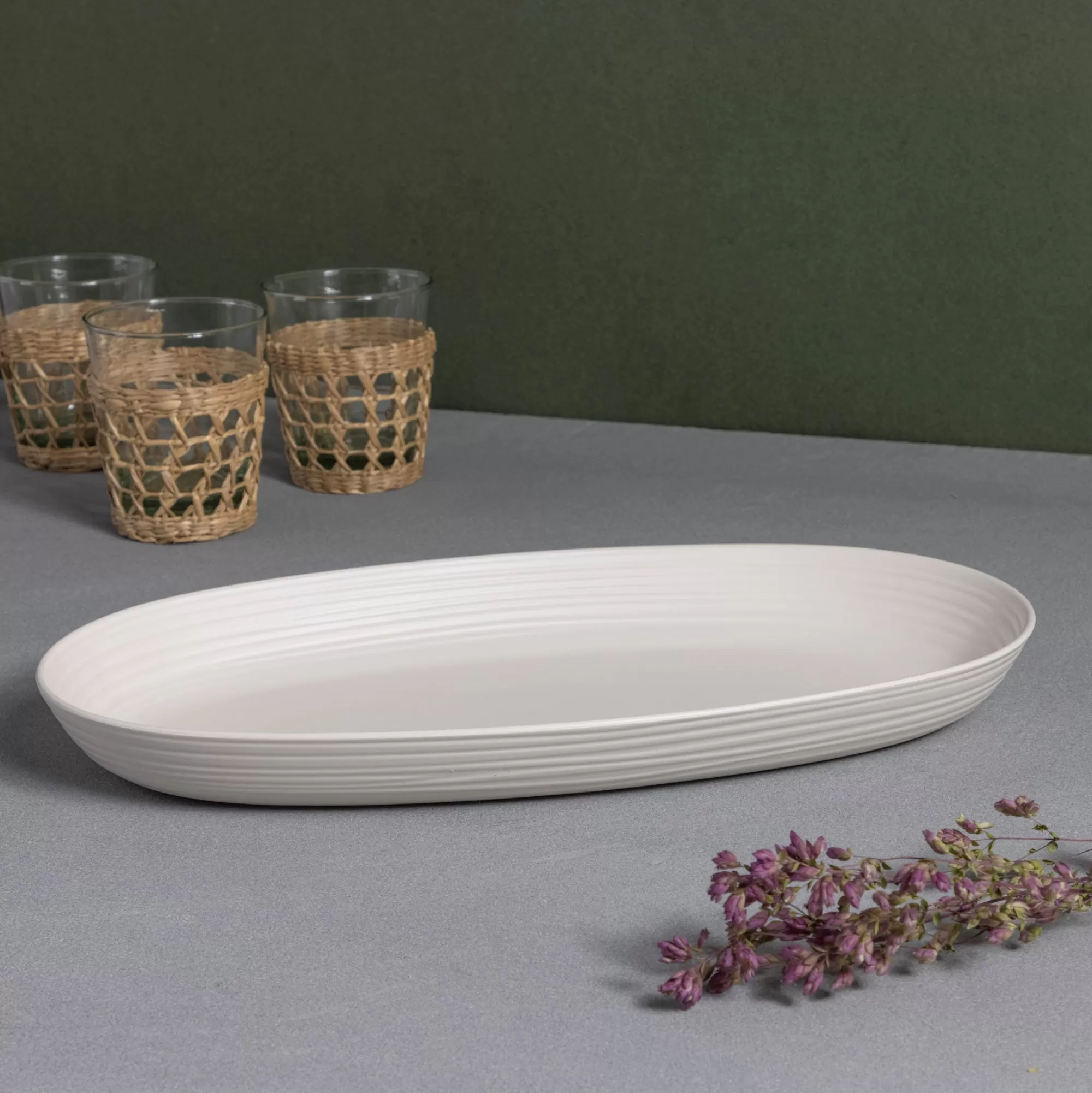 Discount Be Home Tierra Serving Tray, White