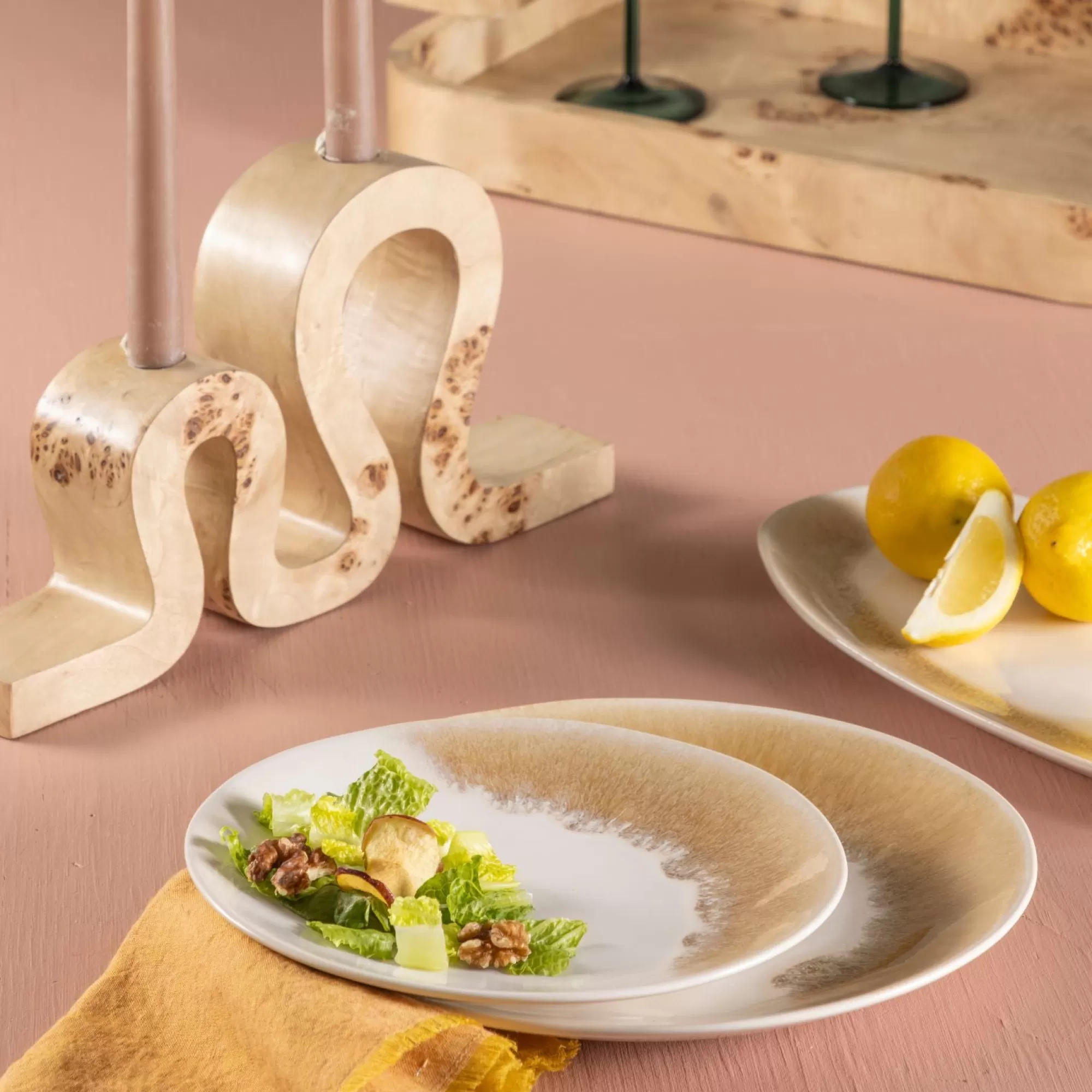 Outlet Be Home Uma Burl Wood Candle Holder