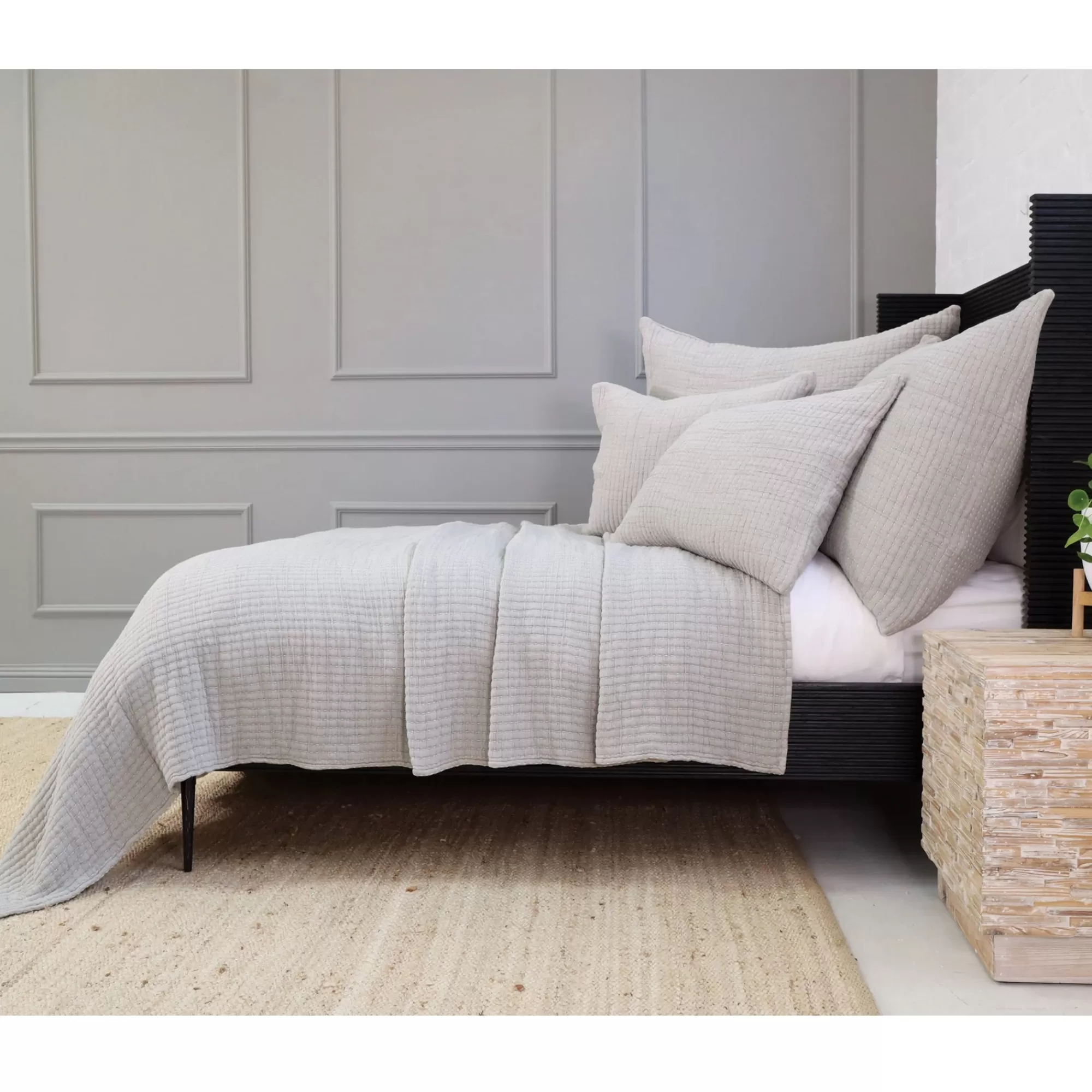 Shop Be Home Vancouver King Coverlet, Grey