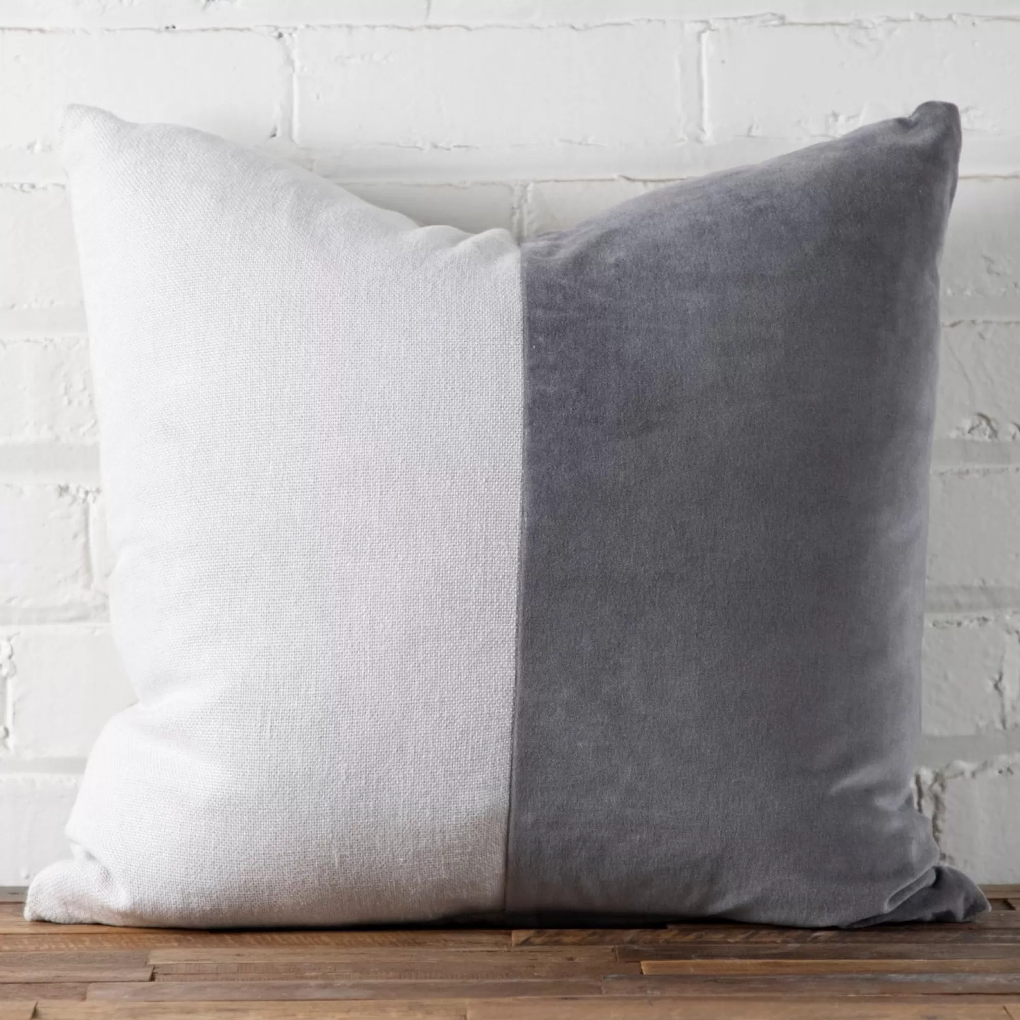 Clearance Be Home Velvet & Linen Square Pillow, Moonstone