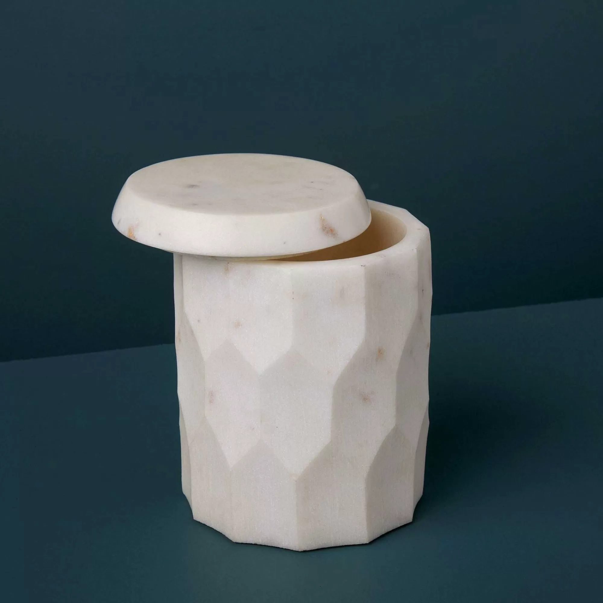 Be Home Bath Canisters<Vittoria Faceted Marble Canister, Tall