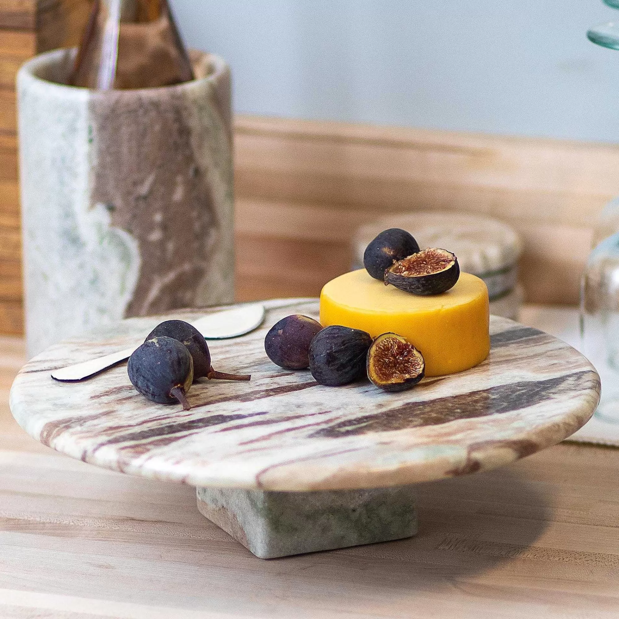 Be Home Serving Platters<Waterfall Marble Footed Board