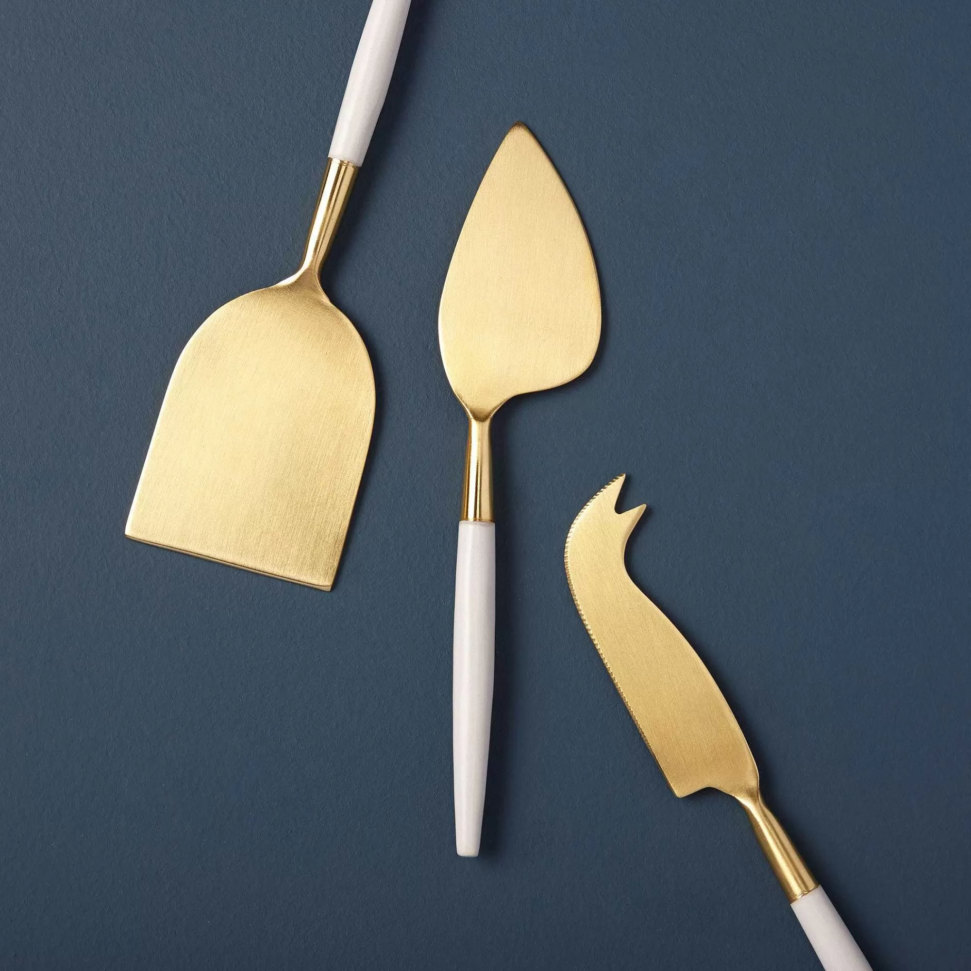 Be Home Cheese Knives & Spreaders<White & Gold Cheese Knife Set of 3
