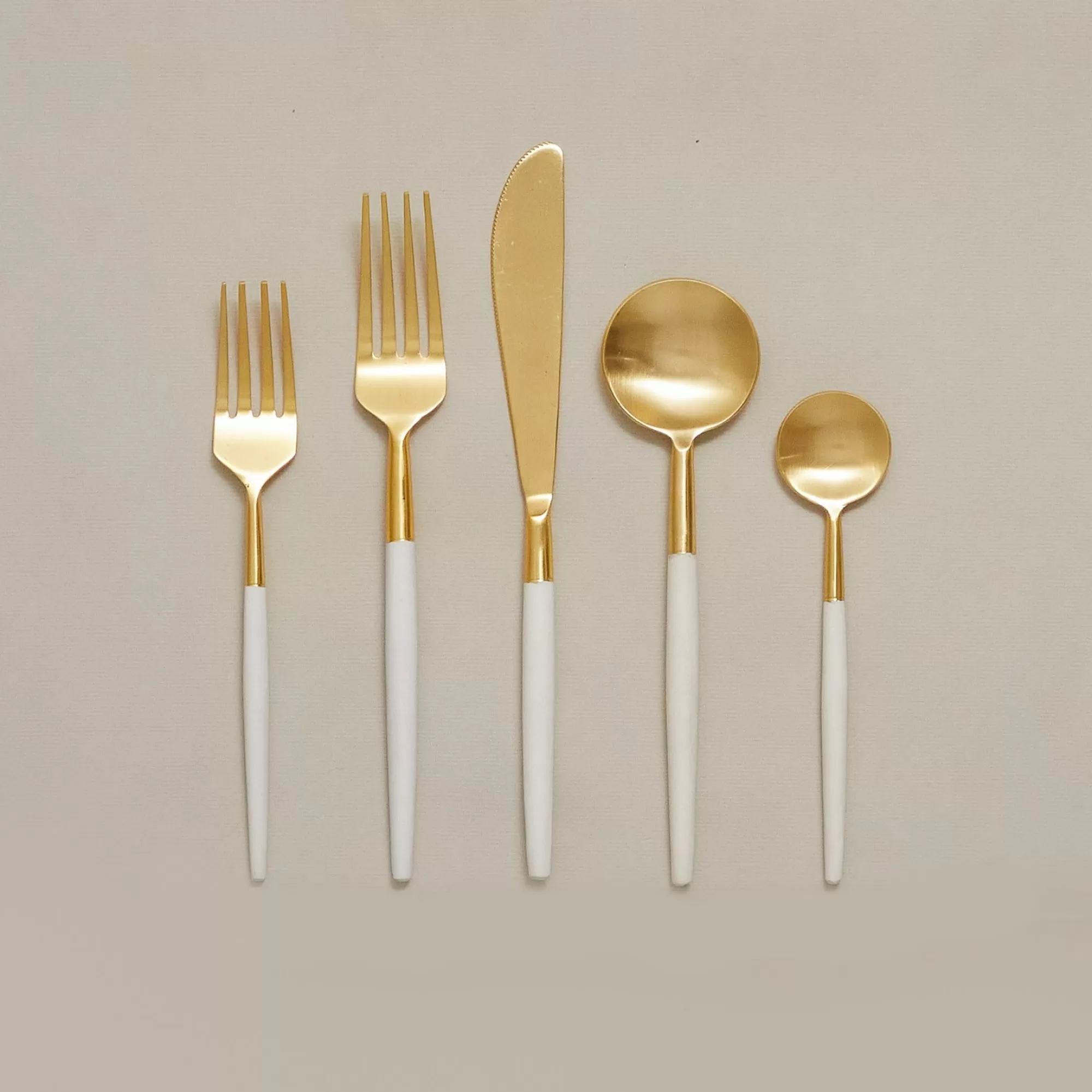 Clearance Be Home White & Gold Flatware Set