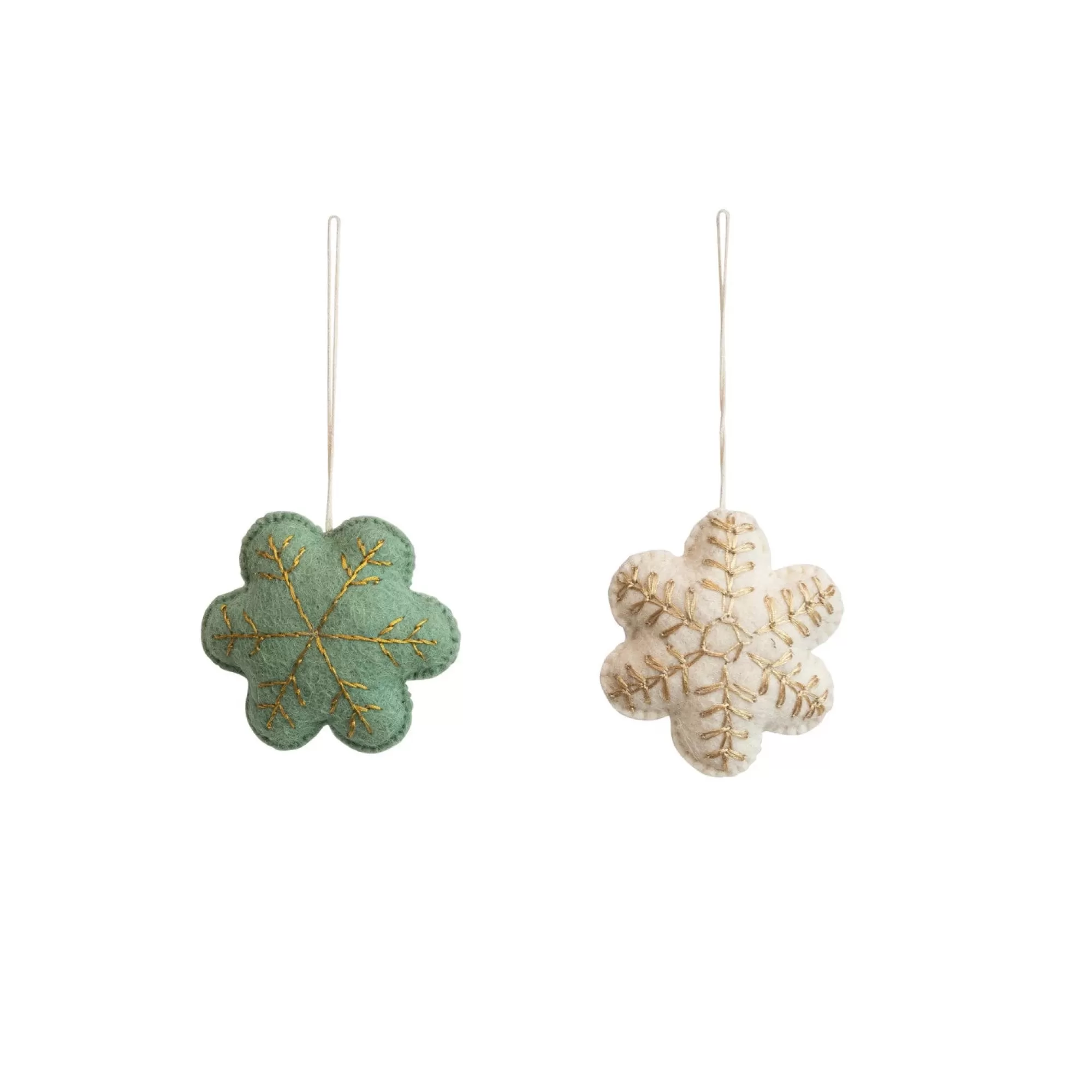 Hot Be Home Wool Felt Snowflake Ornaments, Set of 2